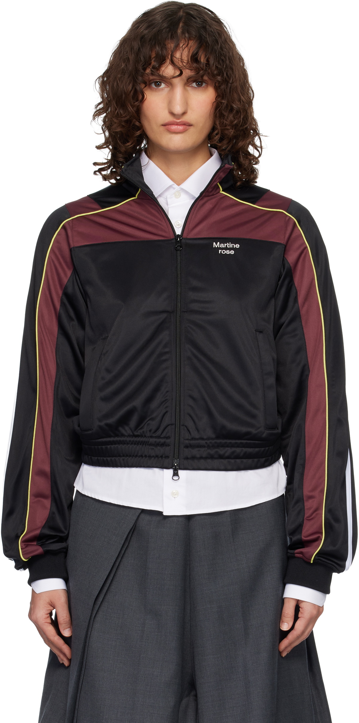 Martine Rose Black & Red Fringe Track Jacket Martine Rose