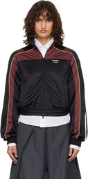 Martine Rose Black & Burgundy Shrunken Track Jacket
