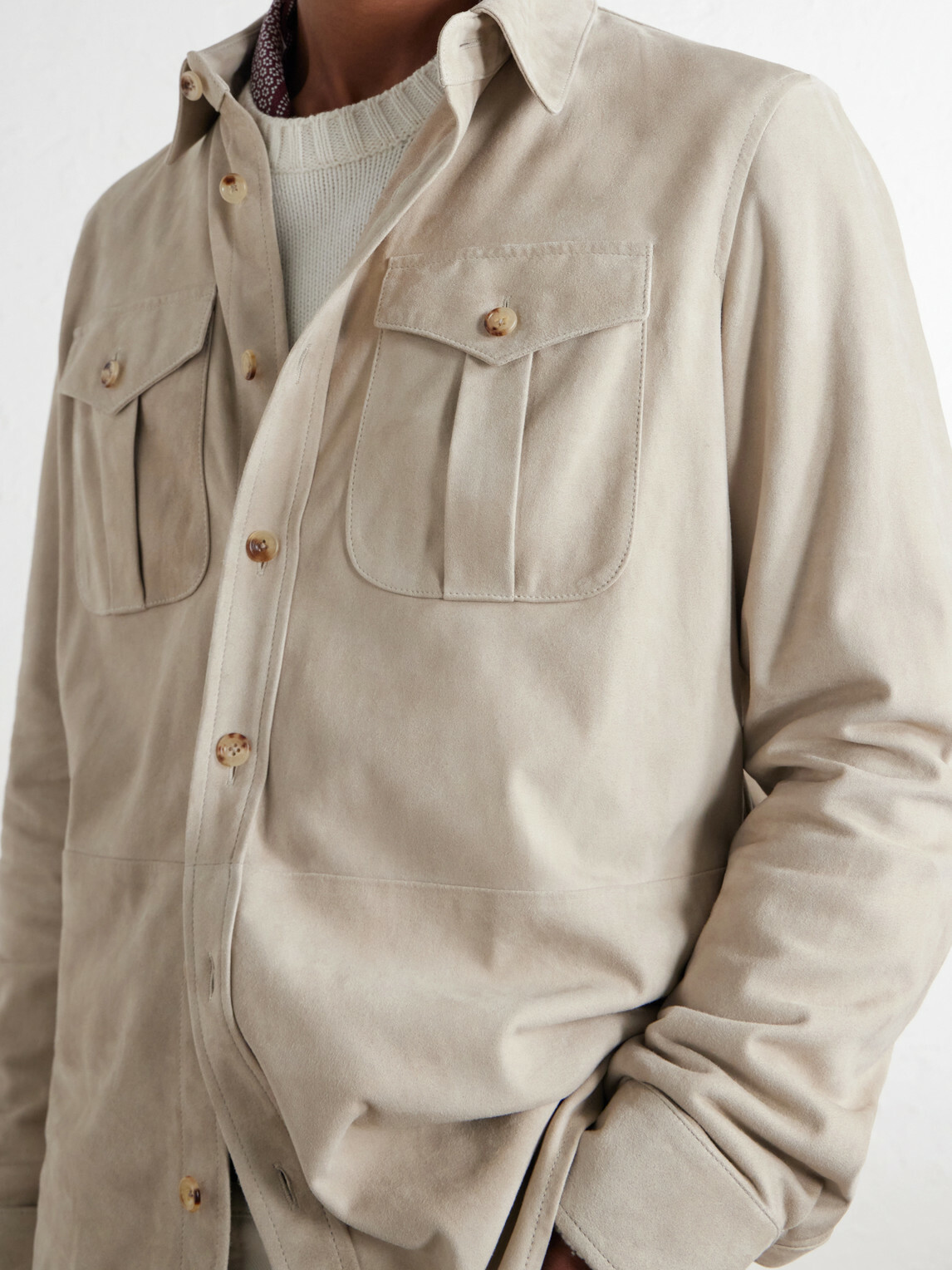 Ralph Lauren Purple label - Suede Overshirt - Neutrals