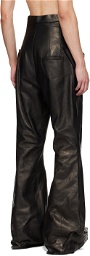 Rick Owens Black Dirt Slivered Leather Pants