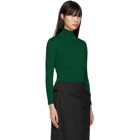 Balenciaga Green High Neck Underwire Zip Sweater