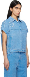 Marni Blue Dilies Patch Denim Vest