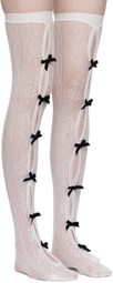 Nodress White Bow Lace High Socks