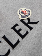 Moncler - Logo-Flocked Cotton-Jersey T-Shirt - Gray