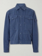 Stone Island - STONE ISLAND GHOST Linen-Blend Trucker Jacket - Blue
