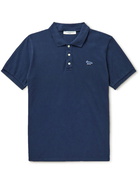 Maison Kitsuné - Logo-Appliquéd Cotton-Piqué Polo Shirt - Blue