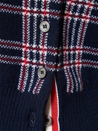 THOM BROWNE - Checked Cashmere Knit Cropped Vest