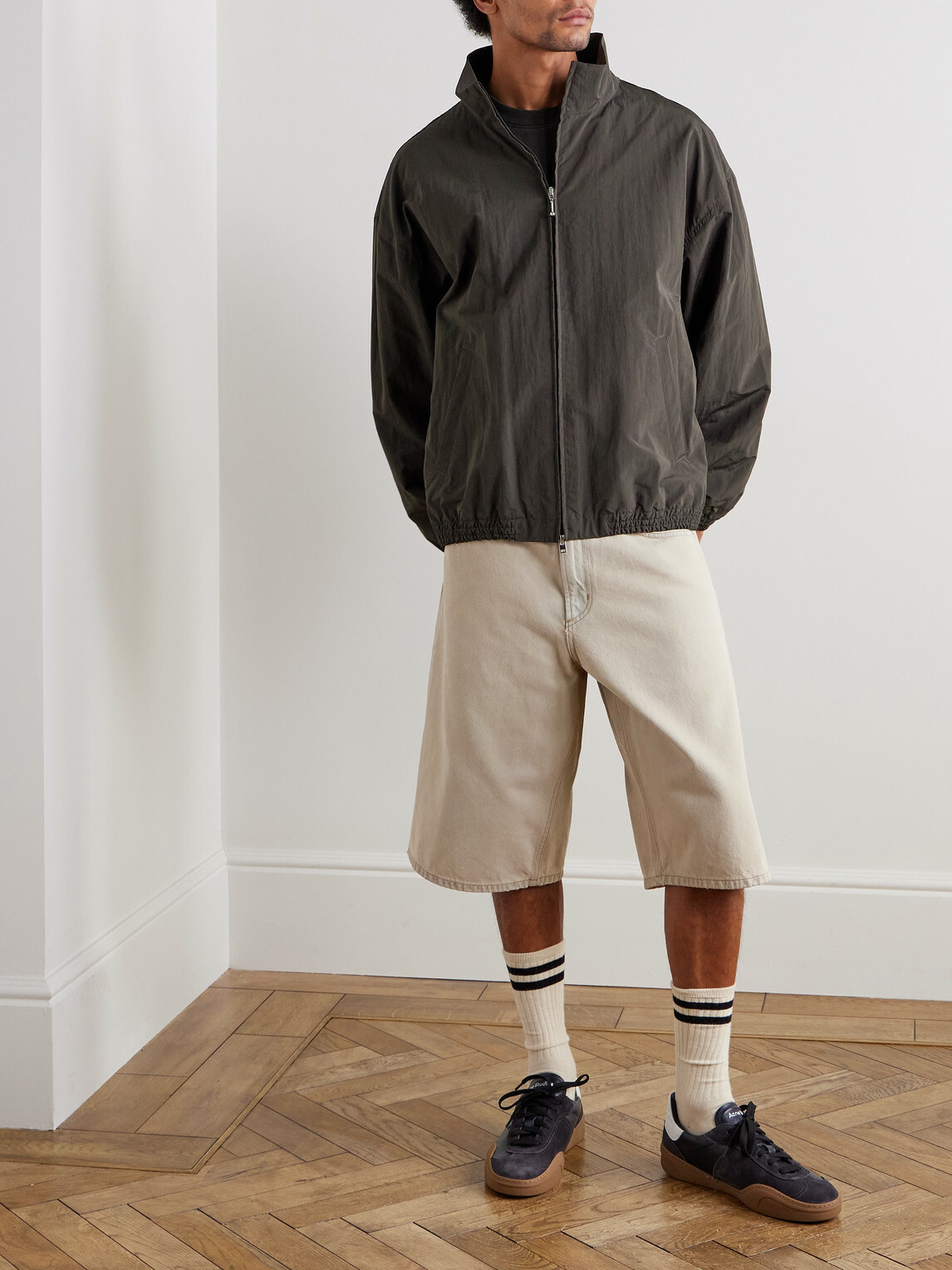 AGOLDE - Marshall Crinkled-Shell Bomber Jacket - Black