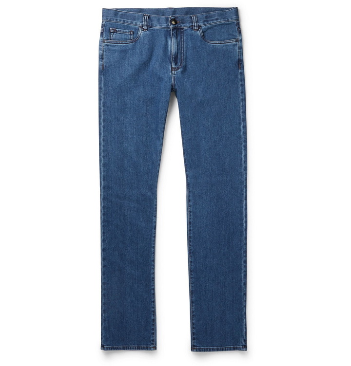 Photo: Canali - Slim-Fit Stretch-Denim Jeans - Blue