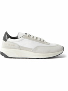 Common Projects - Track 80 Leather-Trimmed Suede and Ripstop Sneakers - White