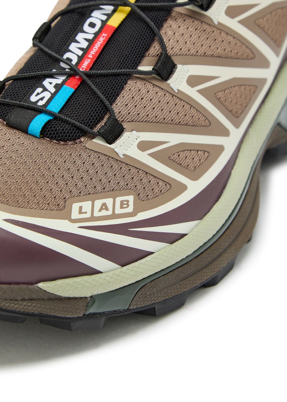 Salomon XT-6 Panelled Mesh Sneakers Cream