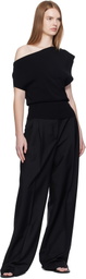 Christopher Esber Black Encased Nature Resin Knit Shoulder Blouse