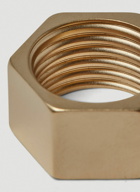 Engraved Logo Thick Nut Ring in Gold