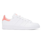 adidas Originals White and Pink Stan Smith Sneakers