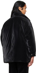 System Black Velvetlike Puffer Down Jacket
