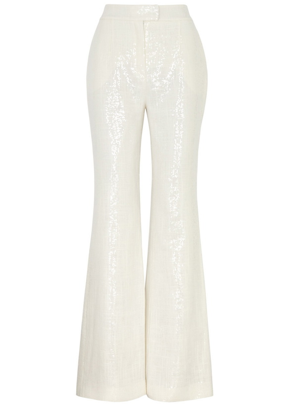 Photo: Galvan Lisbon Bridal Sequin-embellished Trousers Off White
