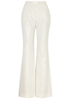 Galvan Lisbon Bridal Sequin-embellished Trousers Off White