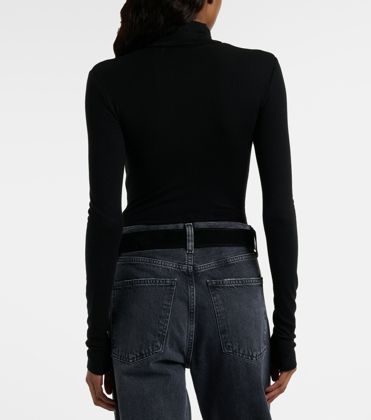 Agolde Wilma jersey turtleneck bodysuit