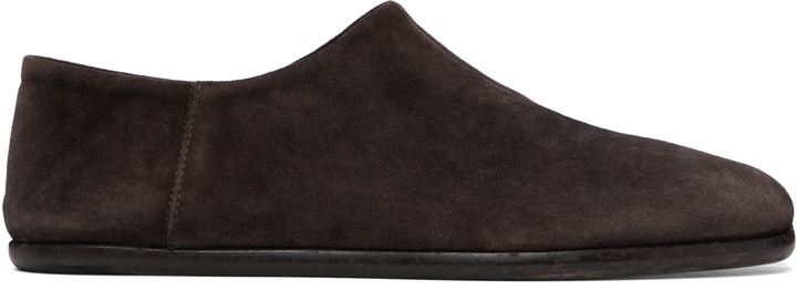 Photo: Maison Margiela Brown Tabi Babouche Loafers