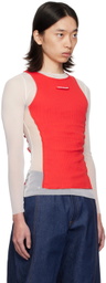 Jean Paul Gaultier White & Red 'The Petit Grand' Long Sleeve T-Shirt