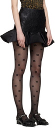 GANNI Black Satin Cloque Miniskirt