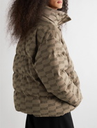 Balenciaga - Oversized Padded Logo-Jacquard Cotton-Blend Jacket - Neutrals