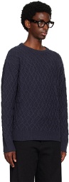 KOZABURO Navy Crewneck Sweater