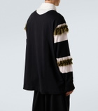 Simone Rocha Ruffled striped cotton polo shirt