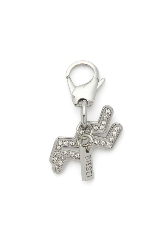 Photo: Diesel Metal Aquarius charm with rhinestones - Charms and Keyrings - Unisex - Silver