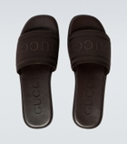 Gucci Logo canvas and leather slides