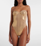 Norma Kamali Mio metallic bodysuit