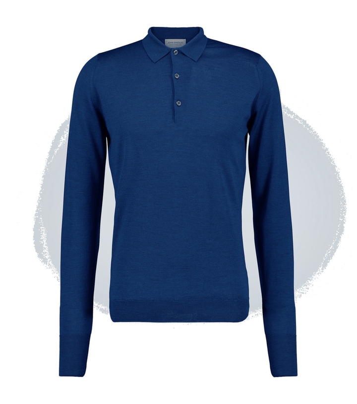 Photo: John Smedley - Wool long-sleeved polo shirt