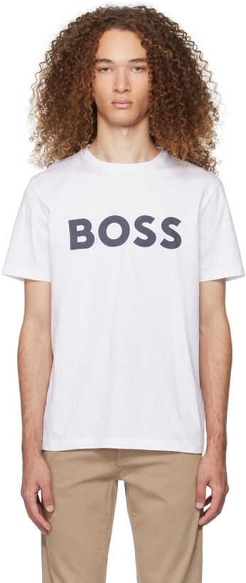 Photo: BOSS White Printed T-Shirt