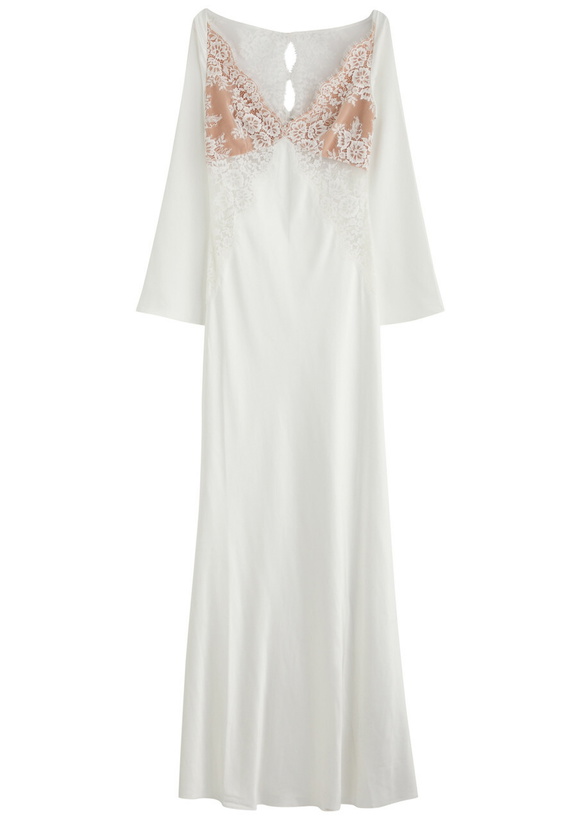 Photo: Self-portrait X Christopher Kane Lace and Satin Maxi Dress White