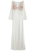Self-portrait X Christopher Kane Lace and Satin Maxi Dress White