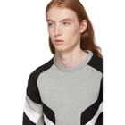 Neil Barrett Grey and Black Zippered Modernist Sweatshirt