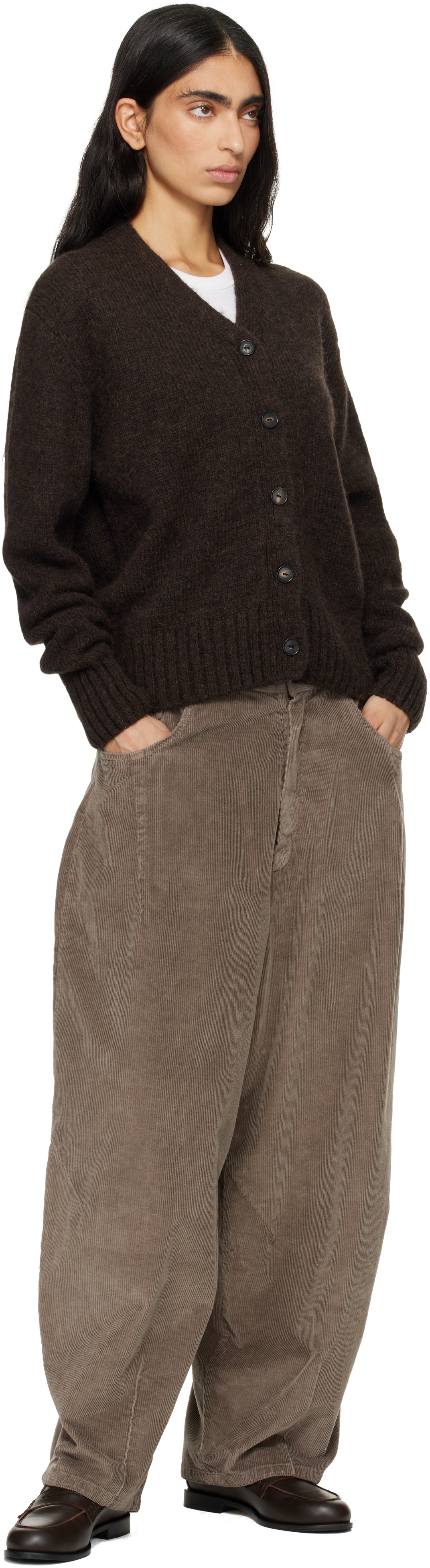 Cordera Gray Corduroy Baggy Trousers