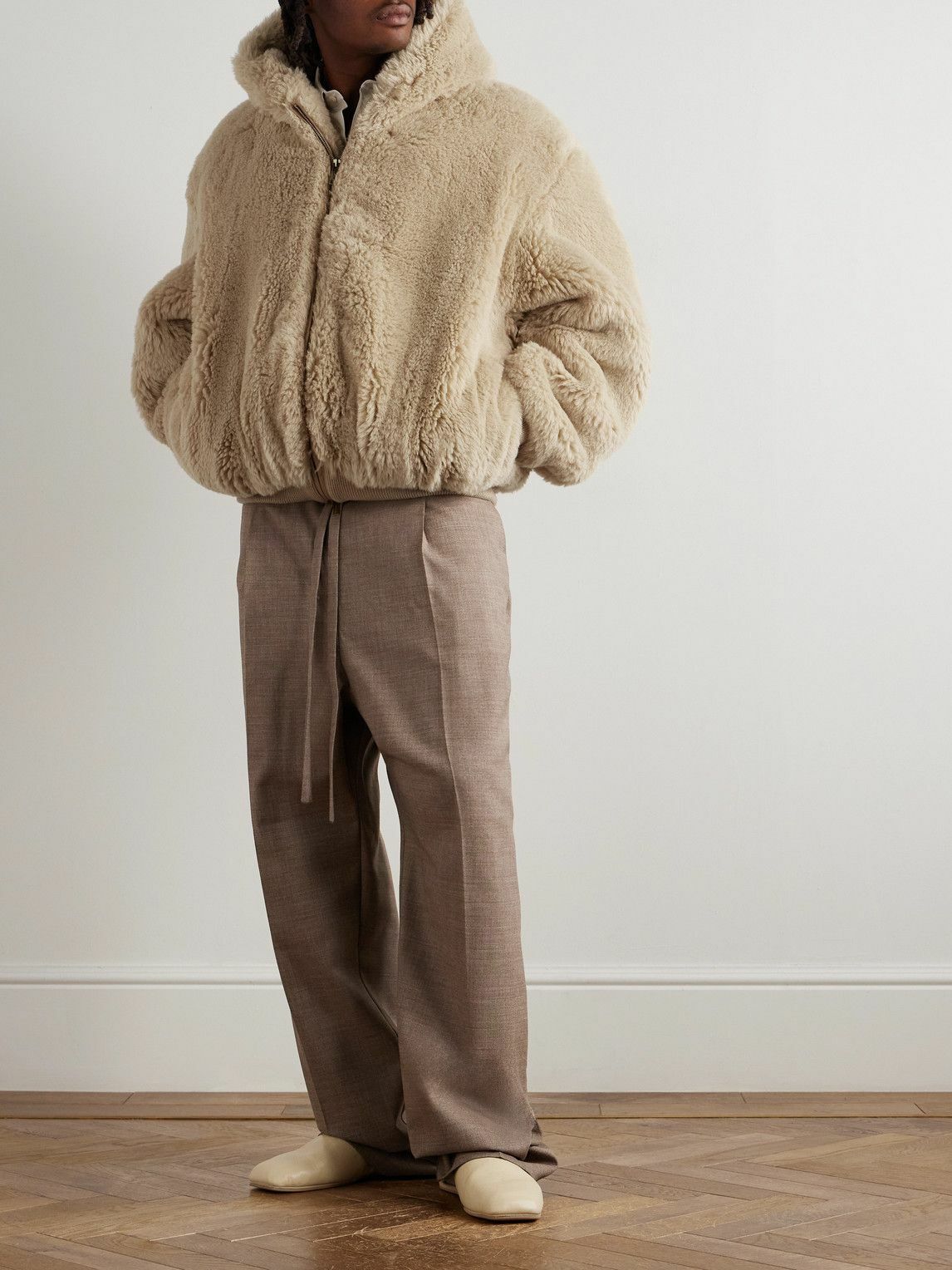 Fear of God - Alpaca and Cotton-Blend Hooded Bomber Jacket - Brown