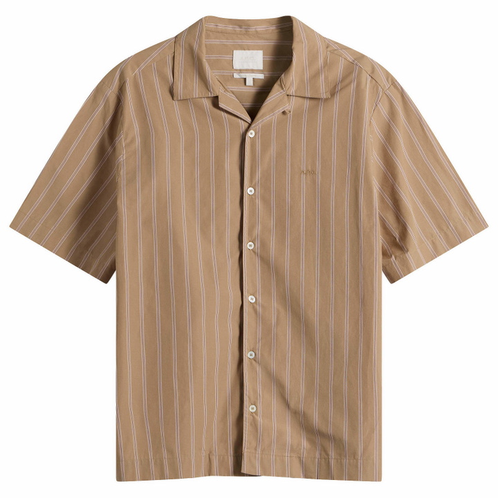 Photo: A.P.C. Men's Chemise Beckett Logo Shirt in Beige