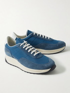 Common Projects - Track 80 Leather-Trimmed Suede and Ripstop Sneakers - Blue