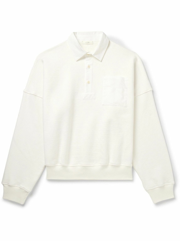 Photo: The Row - Dende Poplin-Trimmed Brushed Stretch-Cotton Polo Shirt - White