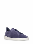 ZEGNA - Triple Stitch Leather Low-top Sneakers