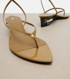 Alaïa Invisible patent leather wedge thong sandals