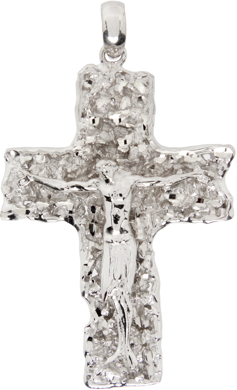 Veneda Carter SSENSE Exclusive Silver Cross Pendant