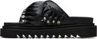 Toga Virilis Black Leather Sandals