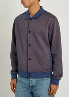 PS Paul Smith Houndstooth Cotton-blend Cardigan Blue