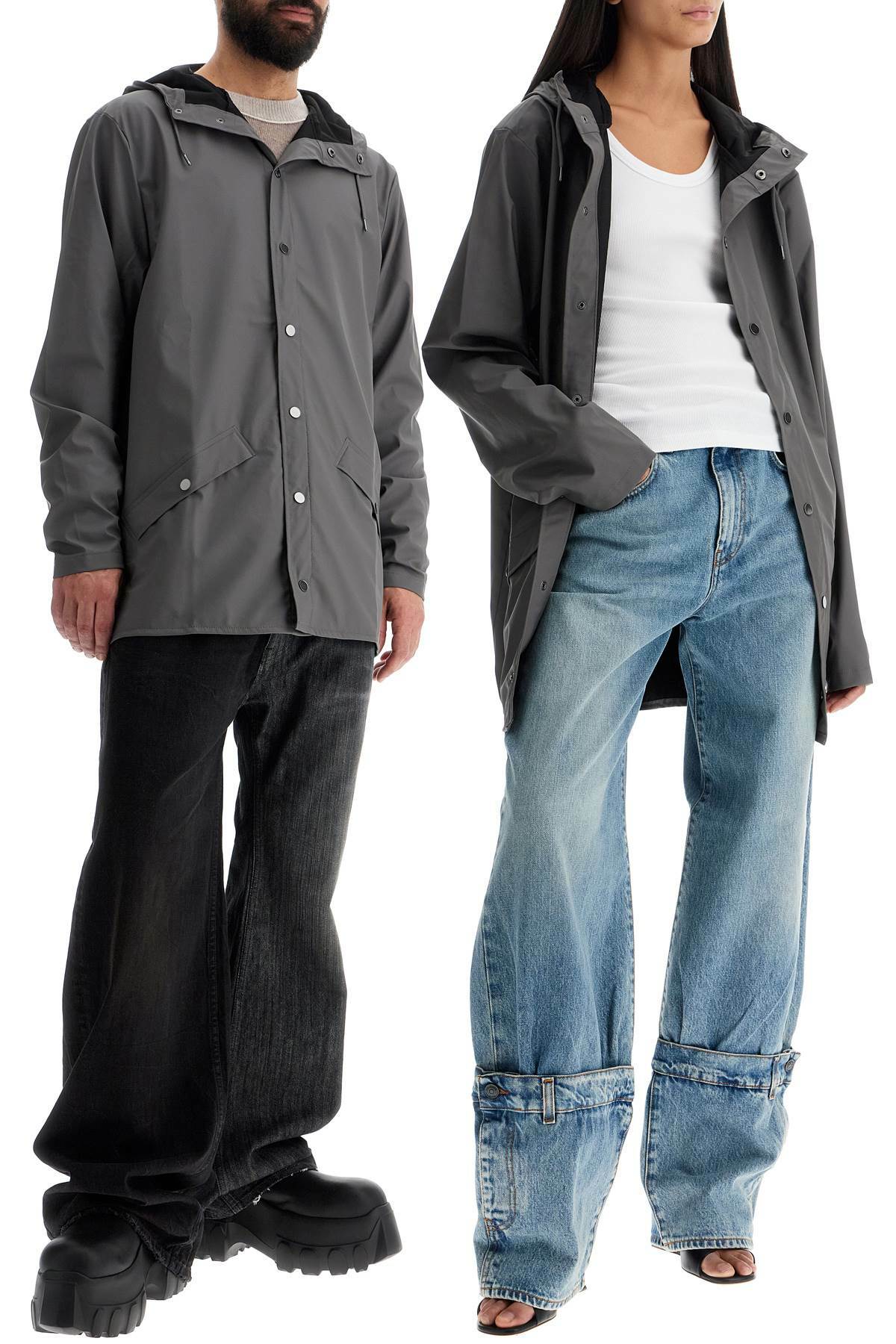 RAINS unisex rain jacket Grey