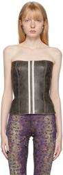 Charlotte Knowles Grey Leather Bustier