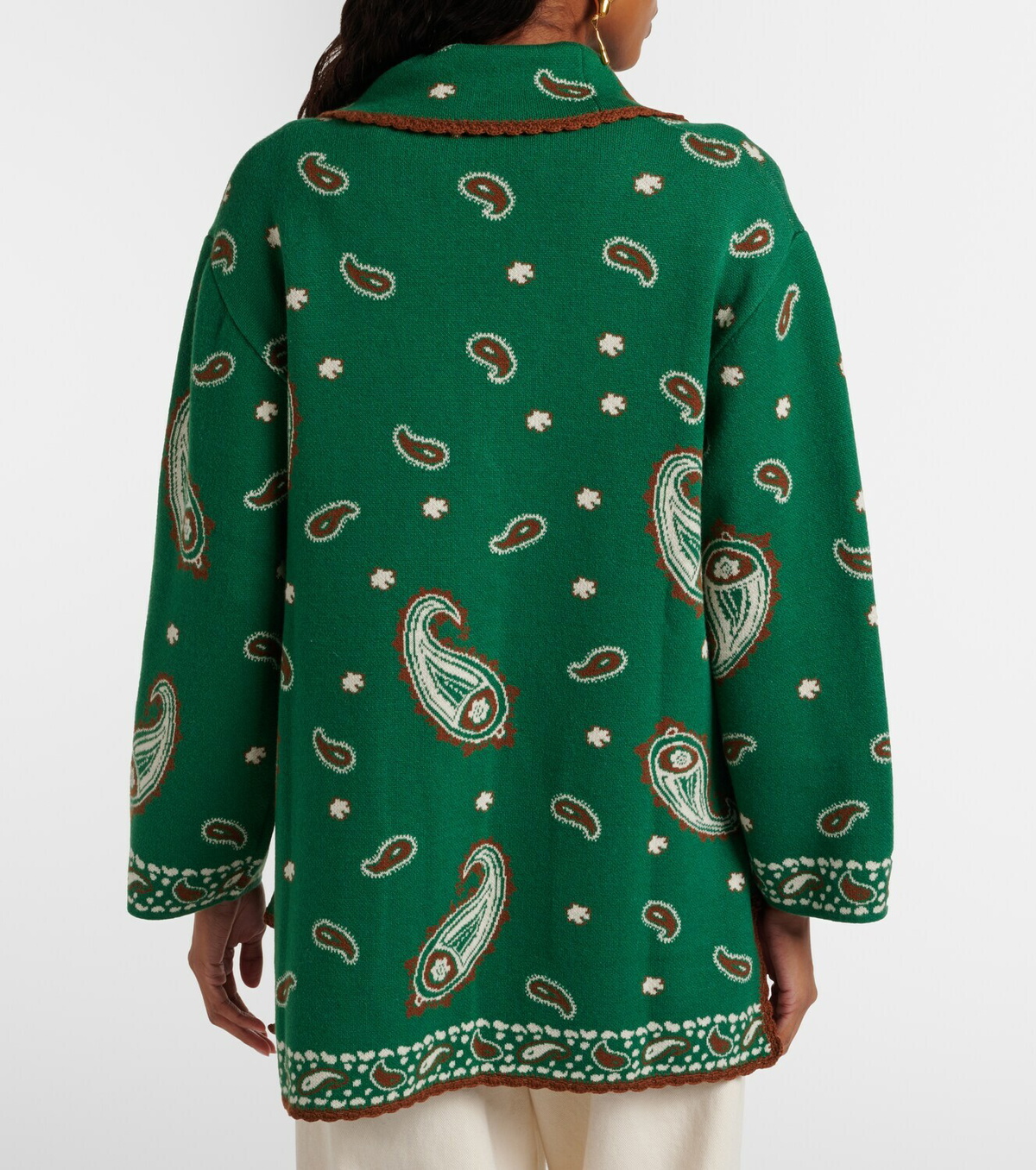 Rixo Morla paisley wool and cotton cardigan