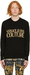 Versace Jeans Couture Black Jacquard Sweater